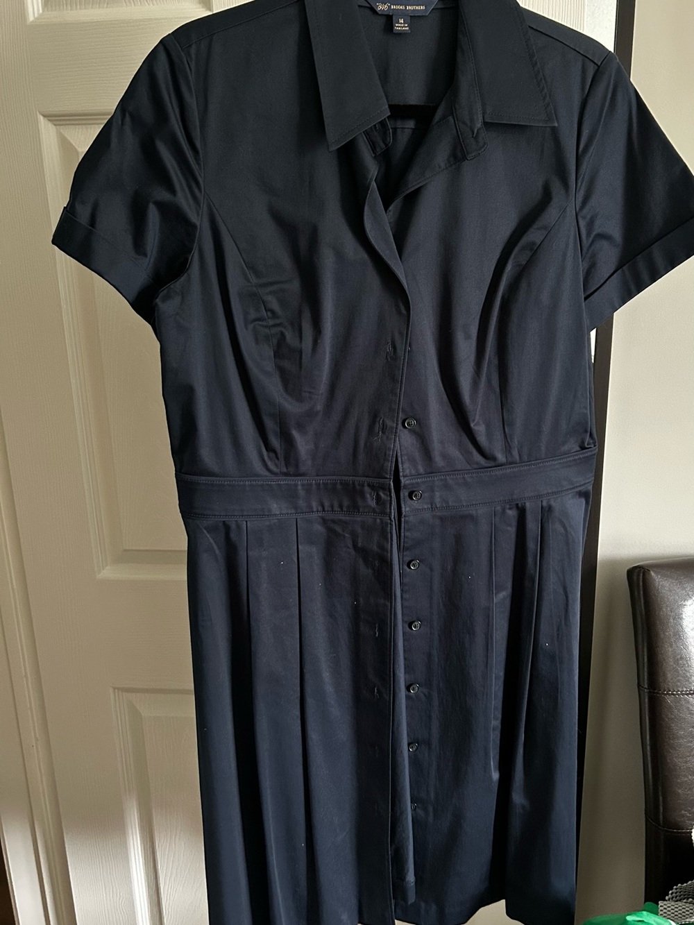 Brooks Brothers Navy Short-Sleeve Shirt Dress